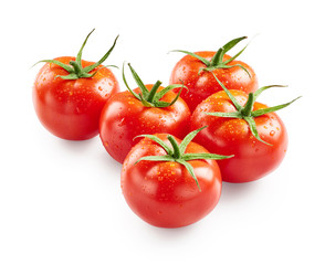 Tomatoes with drops of water