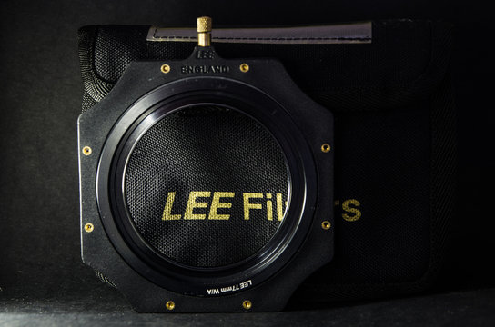 Singapore, 27 May 2017: LEE Filter Holder with 77mm Adaptor ring. Lee Filters is a manufacturer of colour filters and colour gels for the entertainment lighting, film and photography industries.
