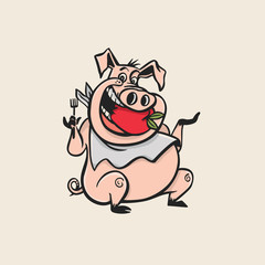 pig cartoon vector illustration