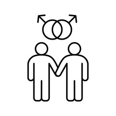 Gay couple linear icon