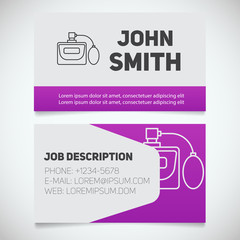 Business card print template with perfume logo