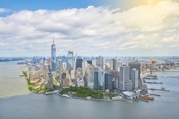 Manhattan Aerial View - obrazy, fototapety, plakaty