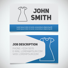 Business card print template with sun frock logo