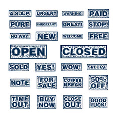 various advertising sign promotion paint brush typography collection