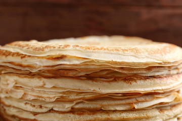 Tasty pancakes, closeup