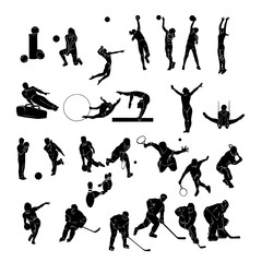 Set Sports people Silhouettes collection