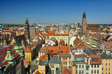 Naklejka na ściany i meble Wrocław - panorama miasta
