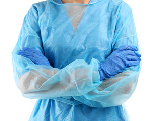 Fototapeta premium Female surgeon, isolated on white
