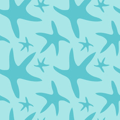 Seamless pattern with starfishes