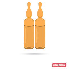 Ampoule with medicine color flat icon for web and mobile design