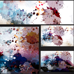Corporate floral identity templates with abstract foliage for design