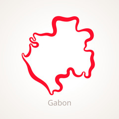 Gabon - Outline Map