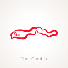 The Gambia - Outline Map