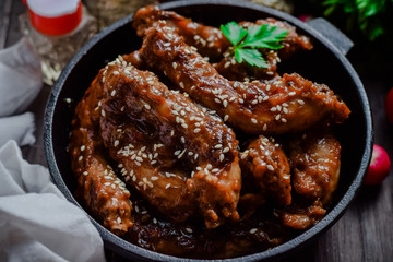 Chicken neck with sauce