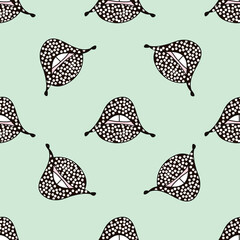 Stylish seamless pattern with lips. Fashion trendy background. Vector Illustration