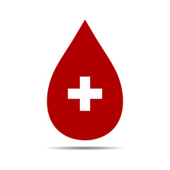 Fototapeta premium Donate drop blood sign with cross