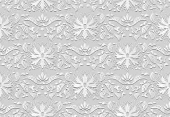 3D paper art botanic garden nature leaf flower chintz