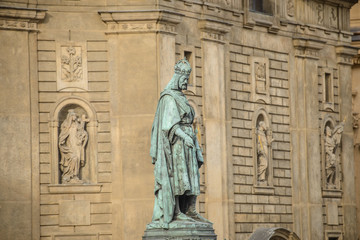 Obraz premium Statue of the Czech King Charles IV. in Prague, Czech Republic
