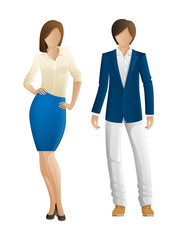 Fototapeta premium Man and Woman Faceless Models. New Collection