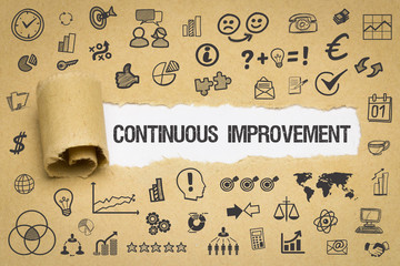 Continuous Improvement / Papier mit Symbole
