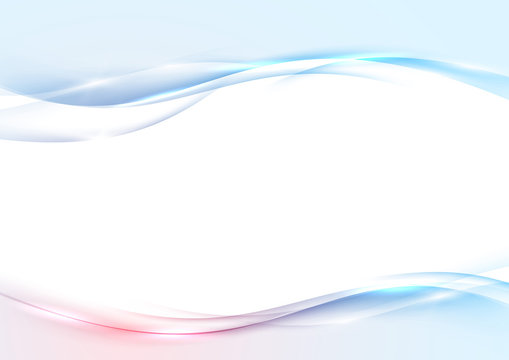 Modern abstract swoosh wave border red and blue layout