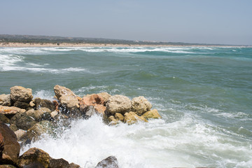 Storm Mediterranean Sea on the coast of Spain