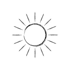 Sun icon vector grunge