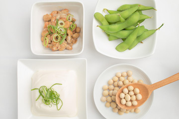 Soy beans, Natto, Tofu and Edamame - 156985824