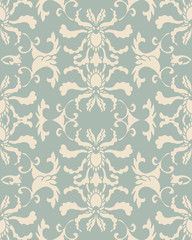 Fototapeta premium Antique seamless background spiral curve garden leaf flower