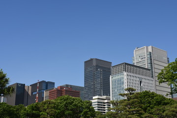 Fototapeta na wymiar 日本の都市風景・東京（丸の内方面を望む）