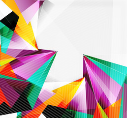 Fototapeta premium 3d triangles and pyramids, abstract geometric vector