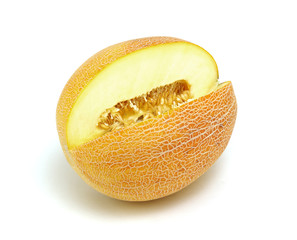 melon slices isolated on white