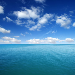 Blue sea water surface