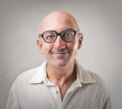 Man Wearing Black Glasses