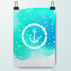 Poster minimal Design Template, Business watercolor banner, can be used for Brochure, Report, Presentation.