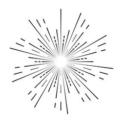 Sun rays black colored on a white background