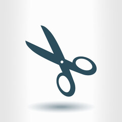 Scissors icon. Mark cut here. Flat design.