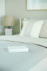 Close up book on bed in the bedroom