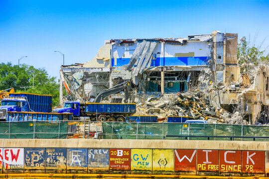 Building demolition making way for new projects in downtown Tampa Florida