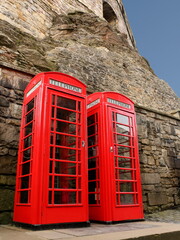 Obraz premium Telephone Boxes in Edinburgh, Scotland