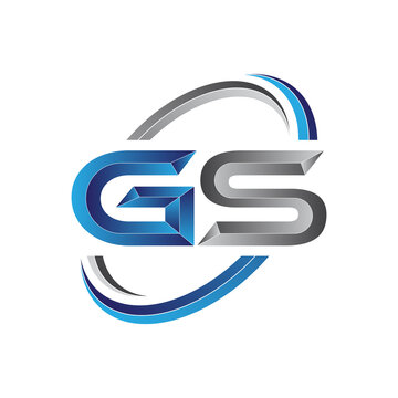 Simple initial letter logo modern swoosh GS
