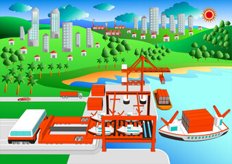 Port vector illustration