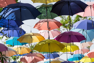 Obraz na płótnie Canvas The beauty of colorful umbrellas.