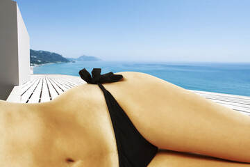 Fototapeta premium summer time and woman in bikini 
