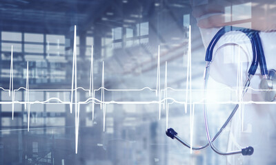 Modern medicine cardiology concept . Mixed media