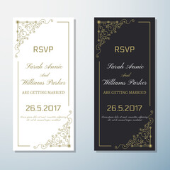 Wedding Invitation Vintage flyer background Design Template