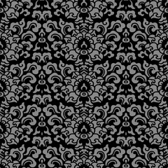 Antique seamless background spiral curve leaf flower