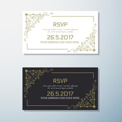 Wedding Invitation Vintage flyer background Design Template
