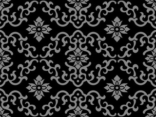 Obraz premium Antique seamless background wave curve spiral flower cross