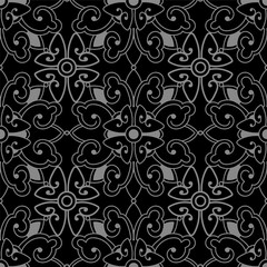 Antique seamless background spiral cross round flower kaleidoscope